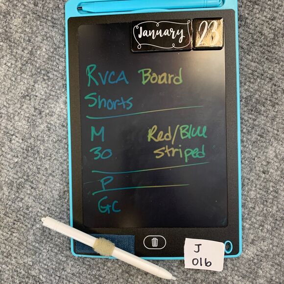 RVCA Board Shorts Mens 30 Red/Blue Striped Quick Dry Drawstring Tie Quick Dry - Picture 11 of 12